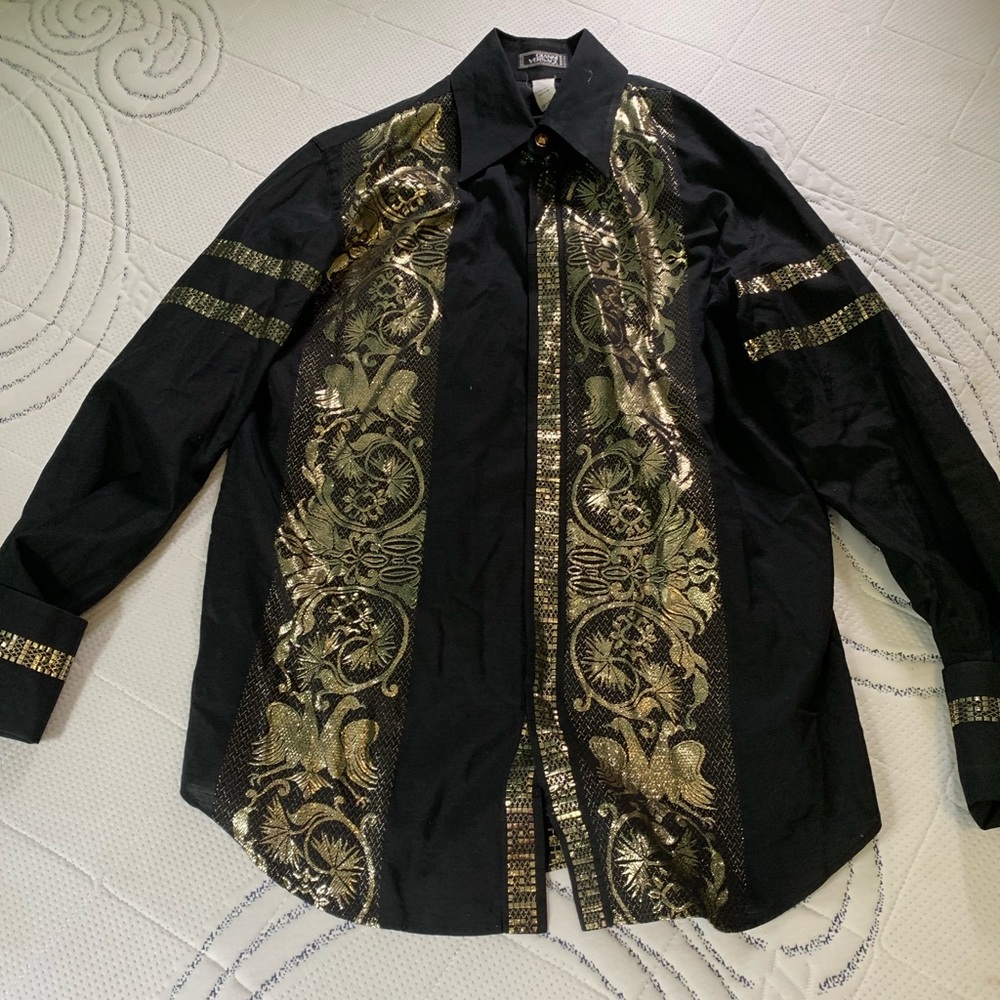 Versace Gianni black and gold shirt